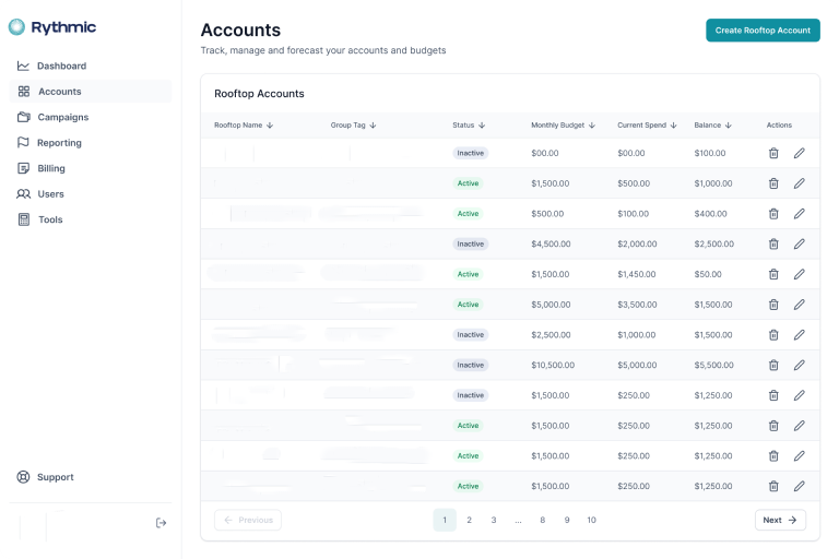 Account Management Screenshot