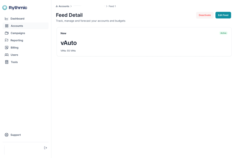 Feed Management Screenshot